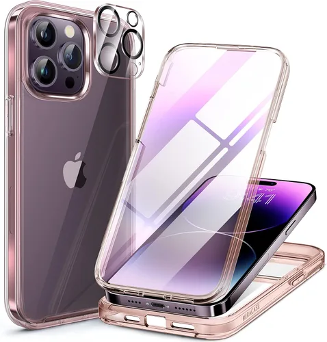 Miniatura 241 de Miracase Funda para iPhone 13 de 6.1 pulgadas, [sin burbujas] funda de teléfono de cuerpo completo con pantalla de vidrio completa integrada, sin