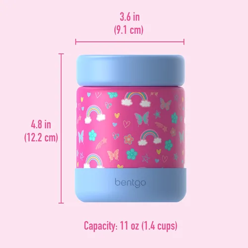 Miniatura 7 de Bentgo Kids Tarro de Comida de Acero Inoxidable - Contenedor de Alimentos Calientes o Fríos de 11oz a Prueba de Fugas con Doble Aislamiento