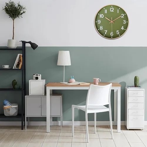 Miniatura 3 de AIRUIFU Reloj de pared silencioso de 8 pulgadas, funciona con pilas, reloj analógico para oficina, hogar, cocina, dormitorio, sala de estar