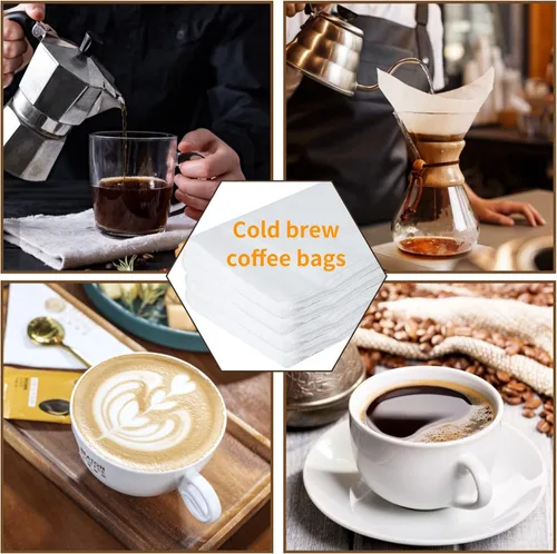 Miniatura 7 de Paquete de 100 filtros de café frío de 20 x 20 pulgadas, bolsa de filtro para café de hasta 5 libras, filtro de café de 5 galones