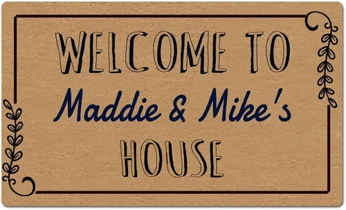 Miniatura 22 de Divertida bienvenida personalizada con nombre de familia May God Blessed This Home and All Who Enter - Felpudo para puerta delantera