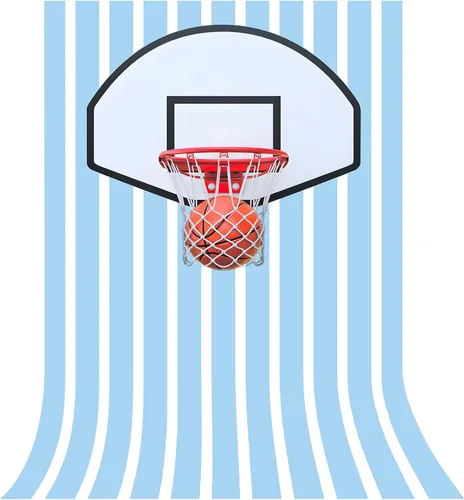Miniatura 13 de Telón de fondo fotográfico de baloncesto de 5x3 pies, tapiz de pared deportivo, fondo de fotografía de zapatillas con rayas blancas y negras