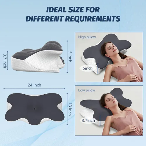 Miniatura 3 de Almohada cervical para aliviar el dolor de cuello, almohada ergonómica de apoyo para el cuello para dormir, almohada de espuma viscoelástica