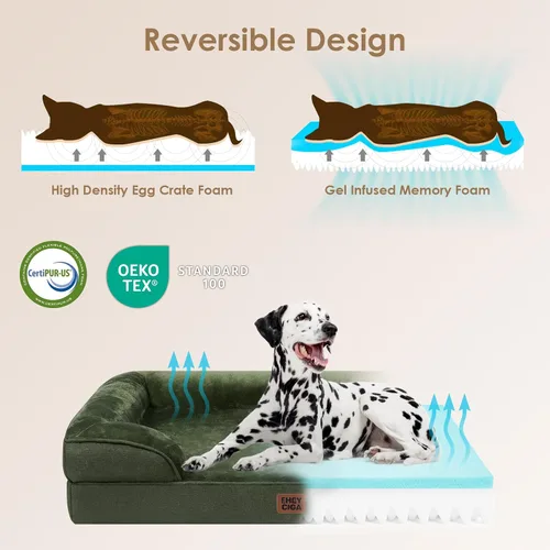 Miniatura 17 de EHEYCIGA – Cama ortopédica impermeable para perros pequeños, de espuma viscoelástica tipo caja de huevos, con bordes elevados y base antideslizante
