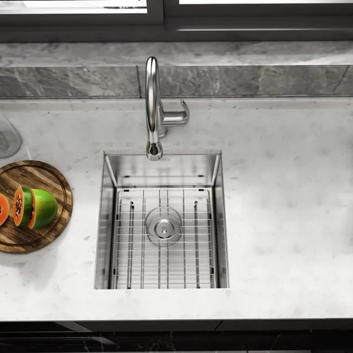Miniatura 3 de TORVA Fregadero de Montaje Bajo para Cocina de 13 x 15 Pulgadas, Fregadero de Barra de Acero Inoxidable 304 Premium - Cuenca Profunda de 8 Pulgadas