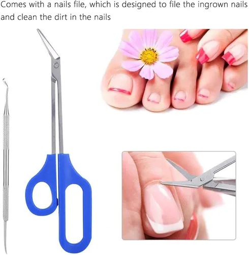 Miniatura 4 de Toenail Scissors,Long Handled Toenail Scissors Clippers For Thick Toe Nails Handle Unique Design Ergonomic Cuticle Scissor Ingrown Toenail File
