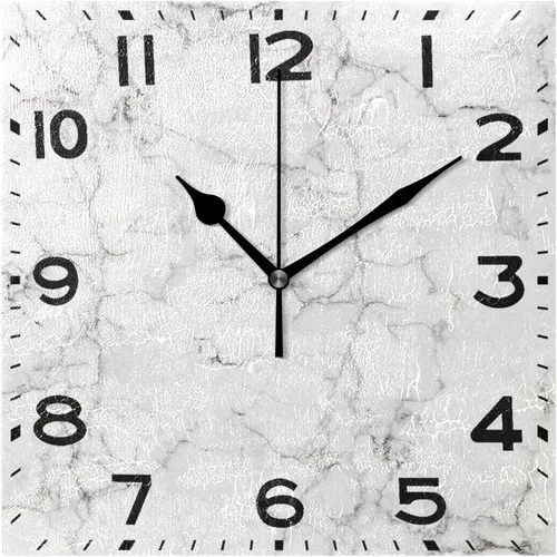 Miniatura 12 de Naanle Reloj de pared cuadrado con estampado de rocas en 3D, 8 pulgadas, funciona con pilas, reloj de escritorio analógico silencioso de cuarzo