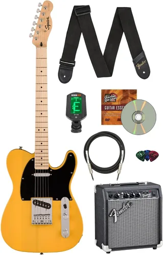 Miniatura 23 de Fender Squier Sonic Telecaster - Paquete California Blue con afinador, correa, púas y DVD de guitarra Austin Bazaar Azul (California Blue)