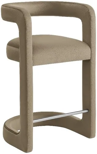Miniatura 14 de Modway Winslow Performance - Taburete de terciopelo con reposapiés de acero inoxidable en alabastro