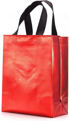 Miniatura 4 de 12 unidades de bolsas de regalo reutilizables no tejidas con asas para recuerdos de fiesta de 8 pulgadas de ancho x 4 pulgadas de largo x 10 Mix