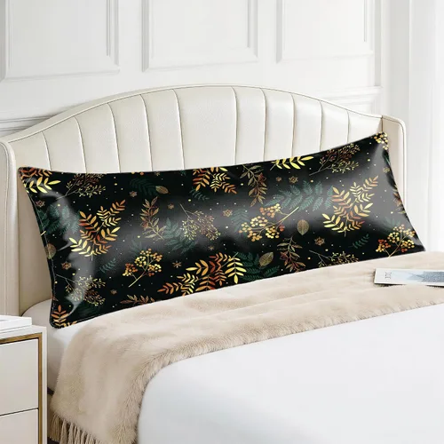 Miniatura 65 de EXQ Home - Funda de almohada de satén para cuidar el cabello y la piel, tamaño estándar, de seda con estampado negro, juego de 2 fundas con cierre