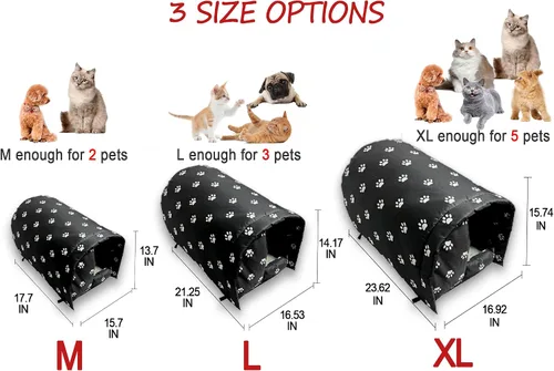Miniatura 4 de Refugio para Gatos Tamaño L Grande para 3 Gatos Adultos al Aire Libre, Casa para Gatos Ferales para Invierno, Impermeable y Cálida Casa para Gatos