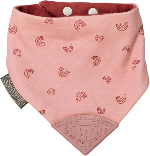 Miniatura 12 de Cheeky Chompers Neckerchew babero de dentición, babero estilo bandana 2 en 1 con mordedor de silicona de grado alimenticio Midnight