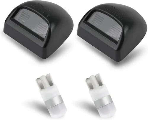 Bestview Luces de Matrícula Lámpara de Placa con Cubierta de Carcasa Negra Bombillas Blancas de 6000K Conjunto de Repuesto para Chevy Silverado GMC