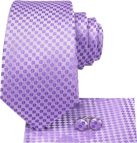 Miniatura 203 de Hi-Tie Corbatas de seda para hombre, diseño de cachemira a rayas, con bolsillo, gemelos cuadrados, conjunto formal de negocios
