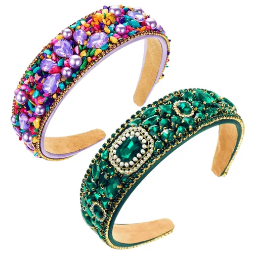 Miniatura 11 de Diadema de moda para mujer, hermosa diadema retro con diamantes de imitación de cristal, accesorios para mujeres y niñas (diadema 3)