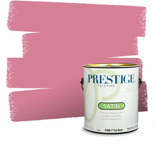 Miniatura 399 de Prestige Paints Pintura exterior e imprimación en uno, 1 galón, plano, coincidencia comparable de Valspar* Amber Rose*