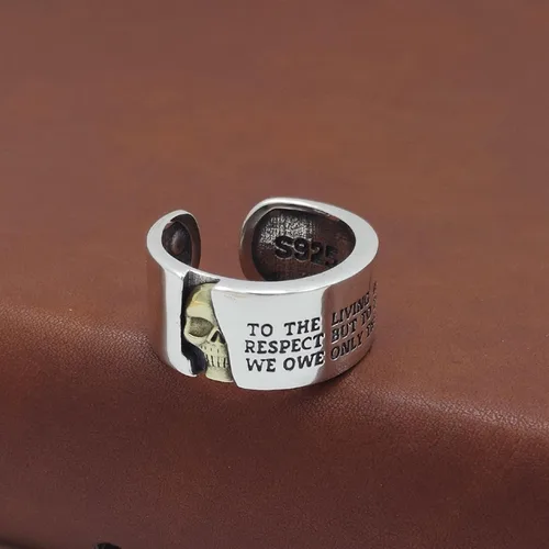 Miniatura 214 de Anillo de plata de ley 925, minimalista, ajustable, hecho a mano, para mujeres y niñas