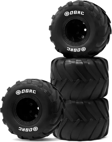 Miniatura 5 de OGRC 1.0 RC Monster Truck Juego de neumáticos para FCX24 SCX24 C10 JLU Deadbolt Gladiator Bronco 1/24 Crawler Car (negro)