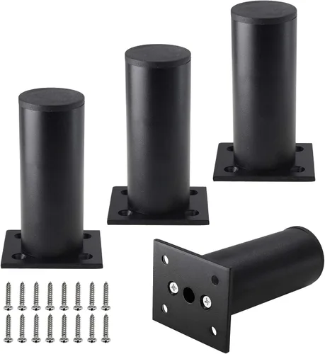 Miniatura 19 de Juego de 4 patas para muebles de 4 pulgadas, patas ajustables de aleación de aluminio, patas redondas de metal para sofá, patas ajustables