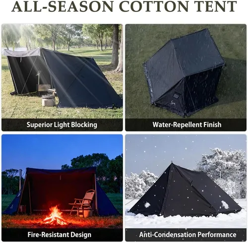 Miniatura 2 de TOMOUNT Tienda de campaña Bivy Refugio de lona para acampar para dos personas