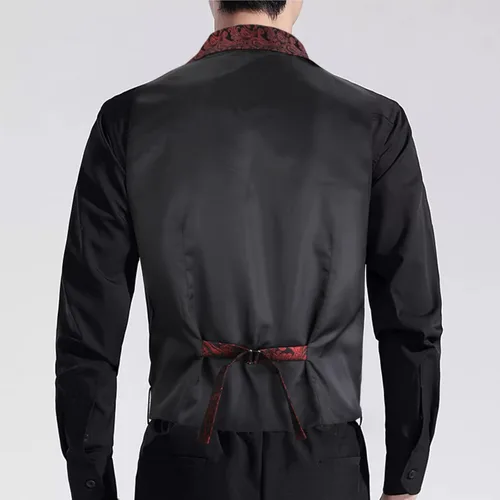 Miniatura 7 de Alizeal Chaleco de traje de cachemira para hombre, chaleco gótico steampunk floral victoriano