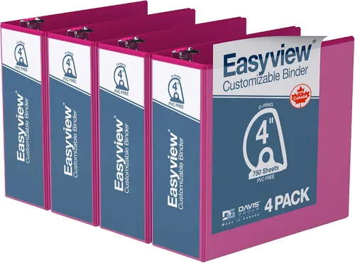 Miniatura 34 de Easyview - Carpetas prémium de 3 anillas con cubiertas transparentes y anillos en D, carpetas para escuela u oficina, 5 pulgadas, paquete de 4