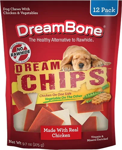 Miniatura 8 de DreamBone DreamChips - Masticables para perros sin cuero crudo hechos con pollo y verduras reales, 24