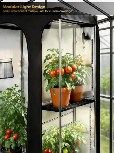 Miniatura 5 de T5 Luz de cultivo inteligente para plantas de interior, tiras de luz LED de espectro completo de 3500 K con temporizador automático de 3/9/12 horas