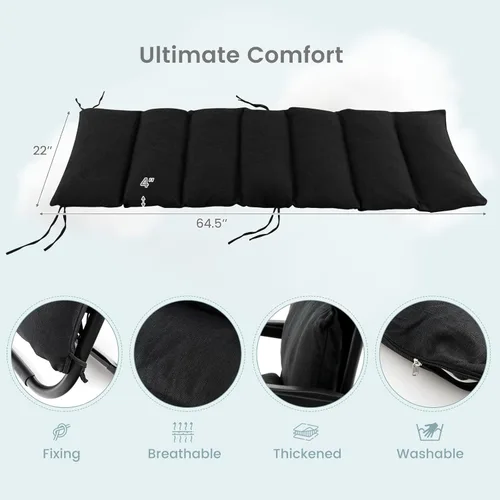 Miniatura 3 de Giantex Silla Zero Gravity con cojines de patio, silla reclinable plegable ajustable con almohada y soporte para tazas, sillón reclinable de césped