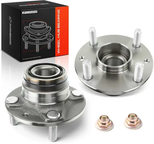 A-Premium 2 rodamientos de rueda delantera y conjunto de cubo con 4 lengüetas compatibles con Mazda Miata 1990-1997 1999-2005