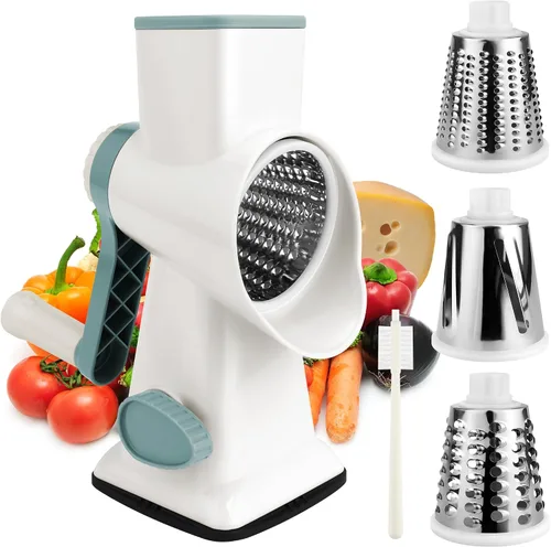 Rallador de Queso Rallador de Caja (Rotativo de Mano con Protección Blanca)