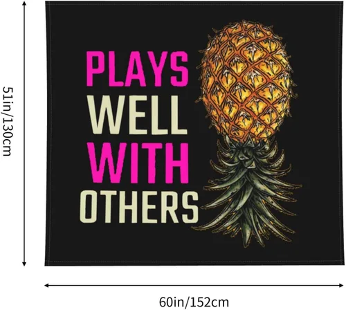 Miniatura 7 de Heucapc Tapiz de piña al revés que juega bien con otros, tapiz de fiesta de The Swing Nation para dormitorio, decoración estética de pared