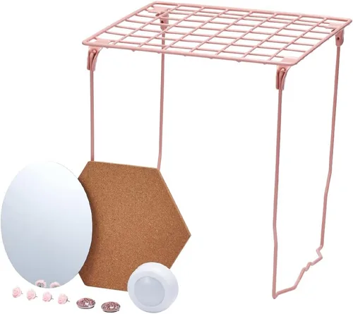 Miniatura 8 de LockerMate Kit organizador de casillero de 7 piezas, incluye estante de casillero, espejo, pizarra blanca, taza de almacenamiento y marcador de Negro