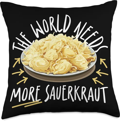 Miniatura 5 de The World Needs More Sauerkraut Almohada de chucrut, 16 x 16, multicolor
