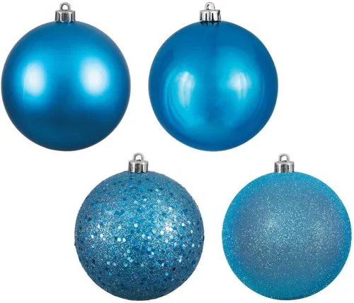 Miniatura 17 de Vickerman Adorno de bola de Navidad inastillable con acabado de lentejuelas con tapa perforada, 6 por bolsa, 4 pulgadas, color negro