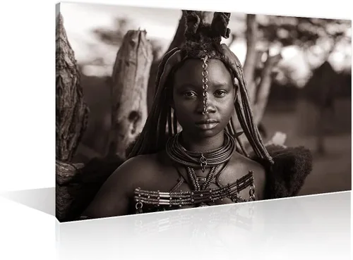 Miniatura 26 de Decoraciones de sala de estar, cuadro de mujer africana negra, pintura de retrato de mujer sobre lienzo, obra de arte moderna, decoración del hogar