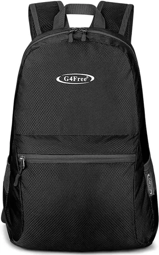 Miniatura 18 de G4Free Mochila ligera plegable de 20L, mochila de senderismo para viajes, mochila de día plegable para hombres y mujeres Naranja
