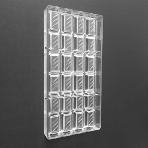 Miniatura 3 de Molde de policarbonato para chocolate, hecho a mano, molde de caramelo de chocolate, herramientas de pastelería, patrón rectangular para hornear