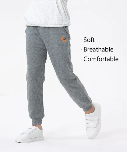 Miniatura 4 de GFQLONG Paquete de 3 pantalones deportivos de algodón para niños pequeños, pantalones deportivos de dibujos animados para niños, pantalones casuales