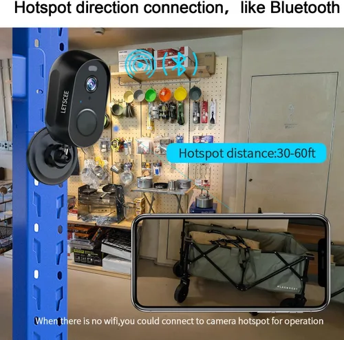 Miniatura 7 de LETSCEE Cámaras para Seguridad del Hogar Interior y Exterior, Cámaras de Seguridad Inalámbricas para Exteriores con Batería Recargable y WiFi
