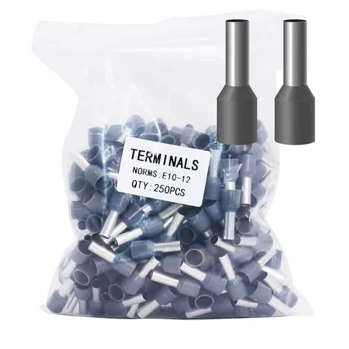Miniatura 47 de Fidioto AWG12 Casquillos de Alambre Terminales, juego de 250 piezas AWG12 Conector de Terminal de Alambre con Pin Aislado para Terminales de Punta