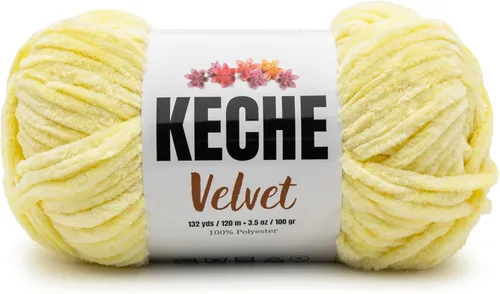 Miniatura 100 de Keche Hilo de terciopelo para ganchillo, manta de felpilla suave, voluminosa, hilo amigurumi, 3.53 oz (132 yardas), color azul bebé