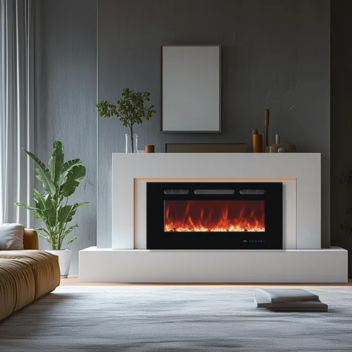 Miniatura 7 de Chimenea eléctrica de 48 pulgadas para empotrar y colocar en la pared, insertos de chimenea eléctrica con control remoto y pantalla táctil, 169