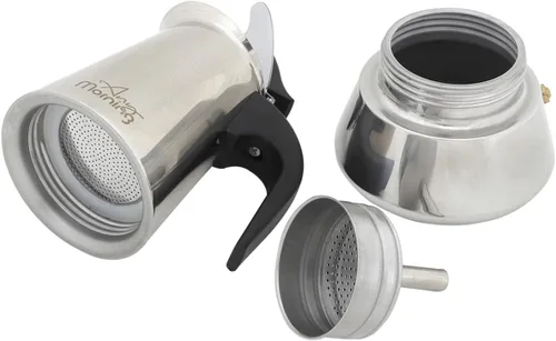 Miniatura 7 de Any Morning Cafetera espresso para estufa, cafetera cubana, cafetera de acero inoxidable con parte superior de la estufa y cafetera moka, cafetera