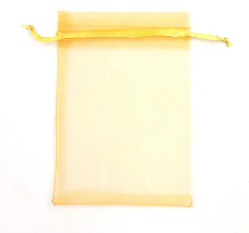 ATCG 50 bolsas de organza grandes con cordón de 8 x 12 pulgadas, decoración de festivales, bodas, fiestas, bolsas de maquillaje (dorado)