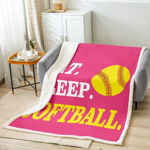 Miniatura 34 de Feelyou Football Throw Blanket Basketball Sports Soft Fleece Sherpa Cozy Fuzzy Plush Warm Soccer Ball Game Fuzzy Plush Throw Black Baseball Gaming