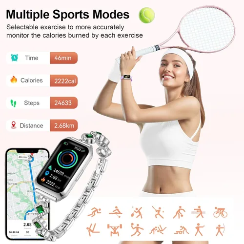 Miniatura 5 de Smart Watches for Women,Fitness Tracker Watches with Sleep Monitor/Heart Rate/Blood Oxygen,IP68 Waterproof FitnessTracker with Long