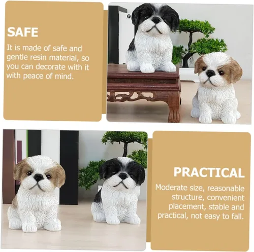 Miniatura 9 de Adorable figura de resina en forma de perro, linda estatua de cachorro para decoración del hogar para decoración de jardín y detalles de fiesta