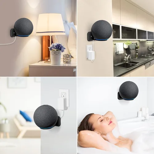 Miniatura 7 de HomeMount Soporte de pared de metal para Google Nest Mini y 4ª generación, soporte de pared para altavoz con gestión de cables para ocultar cables